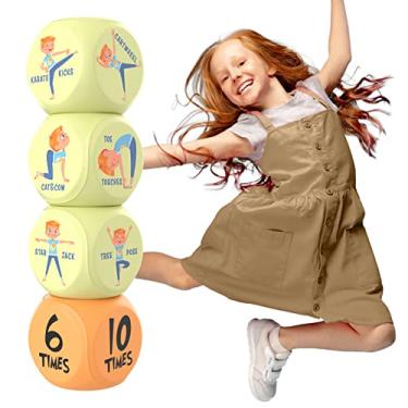 Imagem de Skywin Kids Yoga Dice - Dados De Exercícios Divertidos Para Crianças A Solo Ou Em Grupo, Dados De Exercícios De Espuma De 6 Lados Para Casa, Sala De Aula E Aprendizagem De Educação Física