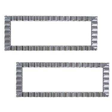 Imagem de Party Essentials Bandejas onduladas decorativas de plástico rígido descartáveis, 43 cm x 23 cm, borda branca/prata