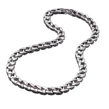Imagem de URBAN JEWELRY Incrível pulseira masculina de aço inoxidável prata preta 22 cm com opção de colar 53 cm (com caixa de presente da marca), One Size, Aço inoxidável, Sem Pedra Preciosa