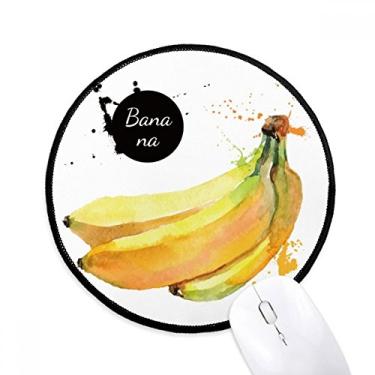 Imagem de DIYthinker Banana Aquarela Frutas Tasty Health Mouse Pad Desktop Office Tapete Redondo para Computador