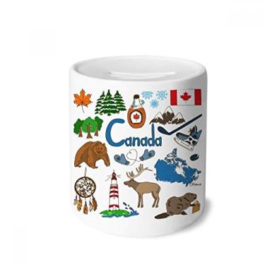 Imagem de DIYthinker Canada Landscap Animals National Flag Money Box Saving Banks Ceramic Coin Case Kids Adults