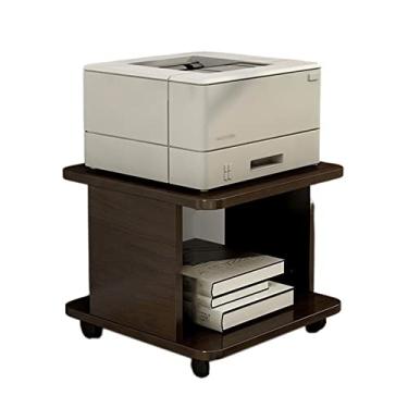 Imagem de Suporte de impressora industrial suporte de impressora carrinho prateleira de chão suporte de copiadora de mesa móvel armazenamento sob a mesa carrinho de armazenamento em rodas para impressora de mesa de casa e escritório (cor: B, tamanho: 40x40x28cm)