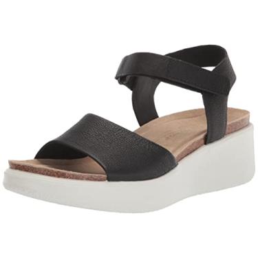 Imagem de ECCO Sandália masculina Flowt Wedge Cortiça, Preto, 7-7.5