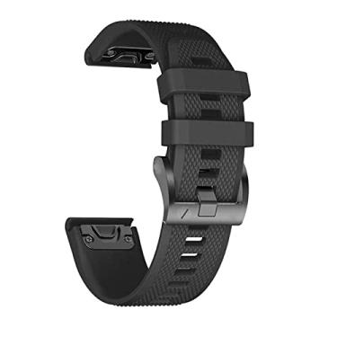 Imagem de HAZELS Pulseiras de substituição para relógio inteligente Garmin Fenix 7 7X 6 6X 5X 5 3HR Forerunner935 945 Pulseira de silicone de liberação rápida Correa (Cor: Preto, Tamanho: 22mm Fenix 6 6Pro)