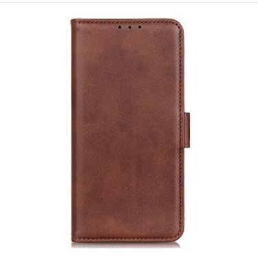 Imagem de YINGDAFENG Capa flip para Google Pixel 7 PRO, capa carteira de couro PU durável com suporte de slots para cartão e fecho magnético à prova de choque capa interna de TPU para mulheres e homens, marrom
