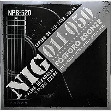 Imagem de Jogo De Cordas Para Violão Aço Fósforo Bronze 011 Nig NPB520