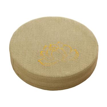 Imagem de Almofada redonda para meditação para, 16" de diâmetro, capa com zíper, acessórios para meditação, travesseiro de chão para cerimônia de chá, Verde 6cm