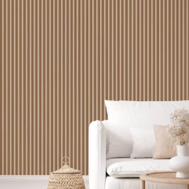 Imagem de Papel de Parede Adesivo Efeito Madeira Ripada Cedro