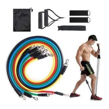 Imagem de Kit Extensor Elástico 11 Peças Para Exercícios Físicos