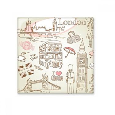 Imagem de I Love London Britain Big Ben Bus cerâmica decalque brilhante pedra adorna tijolo vitrificado