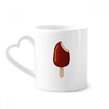 Imagem de Caneca de sorvete de chocolate crocante, caneca de café de cerâmica copo de coração de vidro