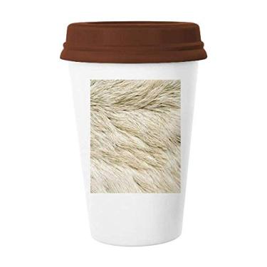 Imagem de Caneca cinza prata lisa textura de pele de pena caneca café copo cerâmica copo tampa