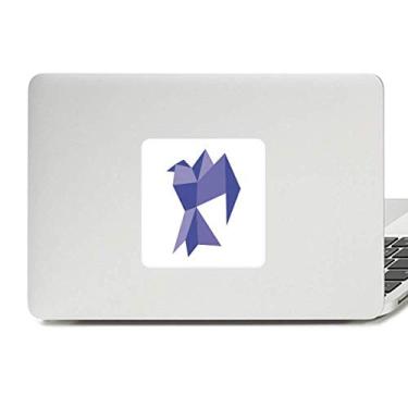 Imagem de Adesivo de vinil para laptop com estampa de pombo abstrato origami roxo decoração de policarbonato