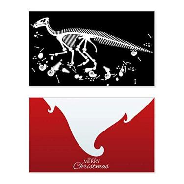 Imagem de Dinosaur Bone Bones Black Holiday Holiday Merry Christmas Cartões de parabéns Mensagem de Natal