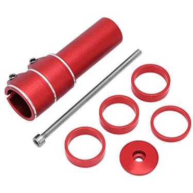 Imagem de wosume 【 】 Extensor de tubos de garfo dianteiro de bicicleta, dispositivo de elevação para guidão de bicicleta de montanha (vermelho)