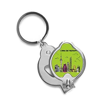 Imagem de Cortador de unhas de dedo arranha-céus da China com construção famosa, tesoura de aço inoxidável