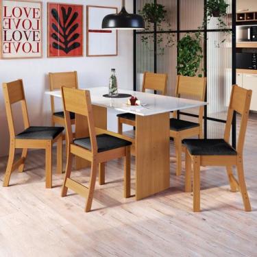 Imagem de Conjunto Sala De Jantar 1 Mesa 6 Cadeiras Viena Indekes