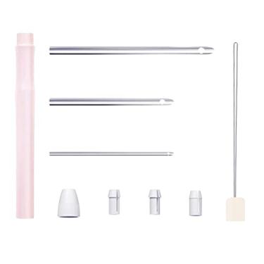 Imagem de shamjina Conjunto de agulhas de punção, ferramenta de rosca ajustável, caneta perfuradora para artesanato faça você mesmo, ROSA