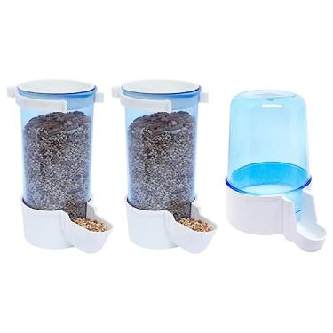 Imagem de Kit Com 2 Comedouros Automáticos de Sementes e 1 Bebedouro Para Calopsitas Agapornis e Periquitos