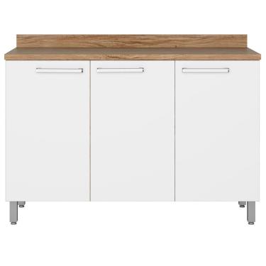 Imagem de Balcão Bartira Topázio UP 3 Portas de Bater 2 Prateleiras Internas Com Tampo MDP - 120,1cm de Largura