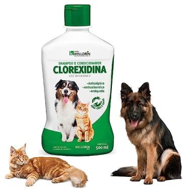 Imagem de Shampoo e Condicionador Clorexidina 5x1 para Cães e Gatos Kelldrin 500ml