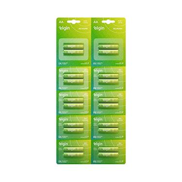 Imagem de Pilha Alcalina AA com 10 cartelas de 2 unidades Elgin - Comum