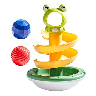 Imagem de Hosioe Brinquedos de queda de bola de desenho animado para 18 meses + crianças de bebê Tumbler Ball Toy Track Ball Toys com 2 bolas coloridas Brinquedos educativos para meninos meninas