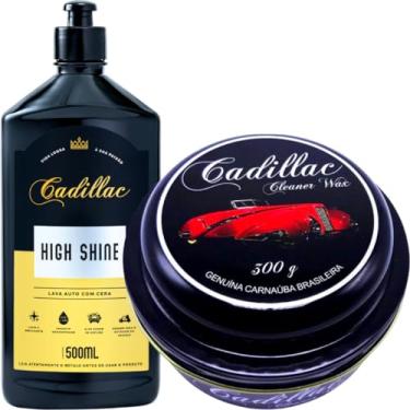 Imagem de Shampoo com Cera High Shine 500ml + Cera Limpadora Cleaner Wax 300g Cadillac