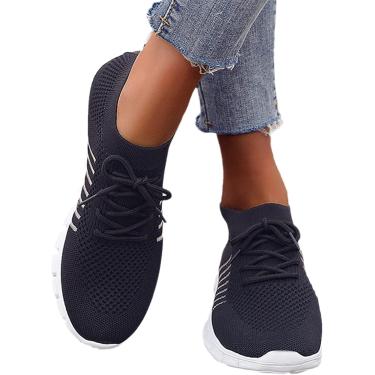Imagem de Zapatos para correr con cordones Zapatos ortopédicos para caminar para mujer Zapatillas de deporte sin cordones de verano para ocio Zapatos para correr de malla de punto transpirables Zapato