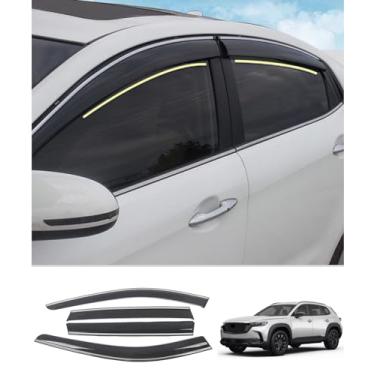 Imagem de Luyhok 4 peças para Mazda CX-50 2023 2024 viseira de janela protetor de chuva defletor cromado acabamento fumê