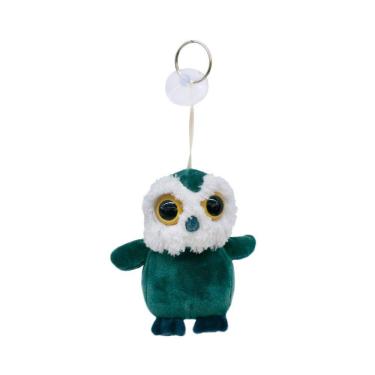 Imagem de Chaveiro Pelucia Para Carro Com Ventosa Coruja Verde 14cm -