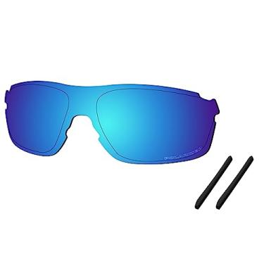 Imagem de SAUCER Lentes de substituição premium e meias auriculares para óculos de sol Oakley EV Zero Pitch OO9383 High Defense - Azul Glacier Polarizado