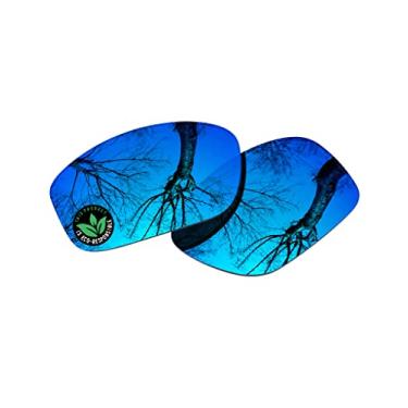 Imagem de Raydi Lentes de substituição de policarbonato para óculos de sol retangulares Arnette La Pistola AN4179 - Espelho Azul gelo - Polarizado