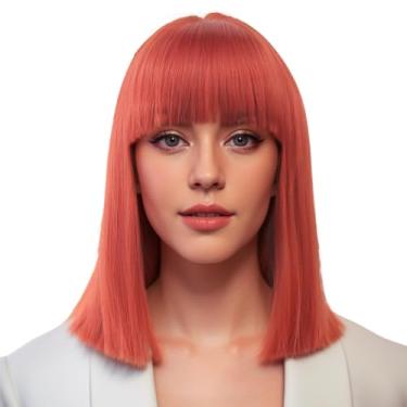 Imagem de IMISSU Peruca Curta Ondulada com Franja Reta Vermelha