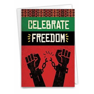 Imagem de The Best Card Company - Cartão de felicitações Happy Juneteenth - Arte do Dia da Libertação, Celebração da Igualdade dos Direitos Étnicos (1 cartão) - Celebrate Freedom C9199JTG
