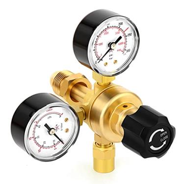 Imagem de MEANLIN MEASURE Reguladores de CO2 Argon regulador de solda a gás CGA580 encaixe com solda Miller Lincoln Mig Tig 0-4500PSI / 0-10BAR
