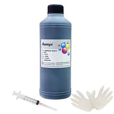 Imagem de Aomya Kit de refil de tinta preta 500 ml tinta a granel universal para impressoras a jato de tinta Canon HP Epsn Brother, cartucho recarregável, sistema CISS CIS (500 ml) com seringa e luva