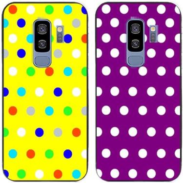Imagem de 2 peças amarelo roxo colorido bolinhas impressas TPU gel silicone capa de telefone para Samsung Galaxy todas as séries (Galaxy S9 Plus / S9+)
