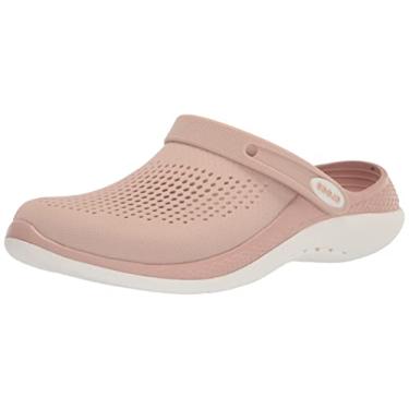 Imagem de Crocs Tamancos unissex LiteRide 360, Argila rosa/branco, 44
