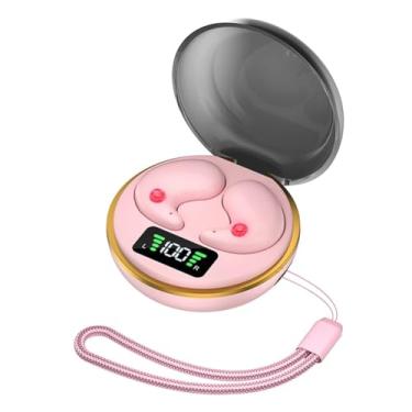 Imagem de Waillynice Fones de ouvido intra-auriculares sem fio por 8 com cancelamento de ruído, display de LED, estojo de carregamento, fones de ouvido para esportes, laptop, TV, computador, Ga (rosa)