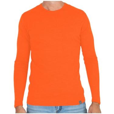 Imagem de MERIWOOL Camisa térmica masculina de manga comprida 100% lã merino, Laranja caçador, M