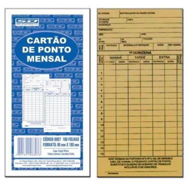 Imagem de Cartao De Ponto Mensal 100 Unidades São Domingos - Sao Domingos - Impr