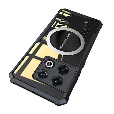 Imagem de FLURIKA Capa para Red Magic 8 Pro/8S Pro, compatível com radiador, ultrafina, resistente a arranhões, ímã transparente com absorção de choque, capa traseira, preta