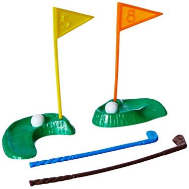 Imagem de Oasis Supply Conjunto de 6 peças verde golfe com tacos e bandeira, decorador de bolo