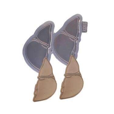 Imagem de Angel Wings Molde de silicone transparente em forma de fígado para resina epóxi molde de artesanato de resina epóxi super brilhante molde de fundição de bolo de chocolate molde de doces