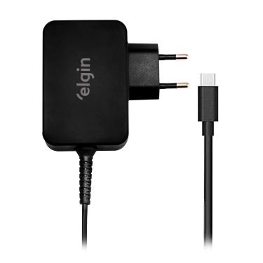 Imagem de Fonte Para Notebook Elgin, Tipo-C, 90W, Carregamento Rápido, Cabo 1,80m,  Bivolt - 46RFTE65WTPC