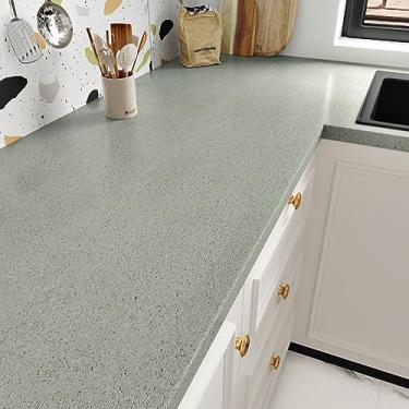 Imagem de Wallercity Papel de contato de mármore verde para bancadas à prova d'água granito ciano papel de parede decorativo de contato para armários de cozinha papel de parede verde