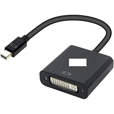 Imagem de QIANRENON Mini DisplayPort para cabo DVI Mini DP macho para DVI (24 + 5) fêmea adaptador de ligação única para TB, sistema operacional convencional, monitor, projetor e mais preto
