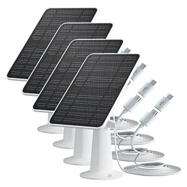 Imagem de Carregador de painel solar compatível com Eufycam 3/3C/2C/2C Pro/E40/E20/2/2 Pro/E/L20/L40/Solo/SoloCam Spotlight, painel solar de 5W para câmera Eufy, porta micro USB e USB-C, cabo de 3 metros,