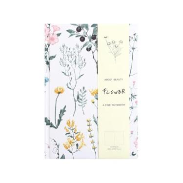 Imagem de Joucien Caderno de flores A5 Groove Plant Simple Retro Fabric Handbook - Branco - Flor remada A5